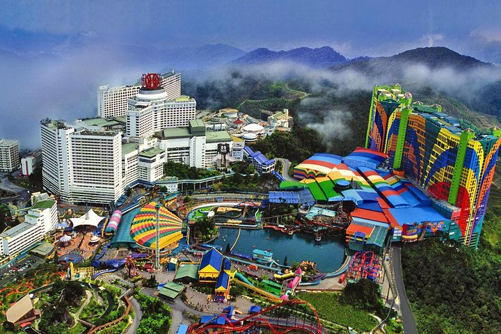 Aerial view of Genting Highlands resort area for Singapore to Genting private car arrivals